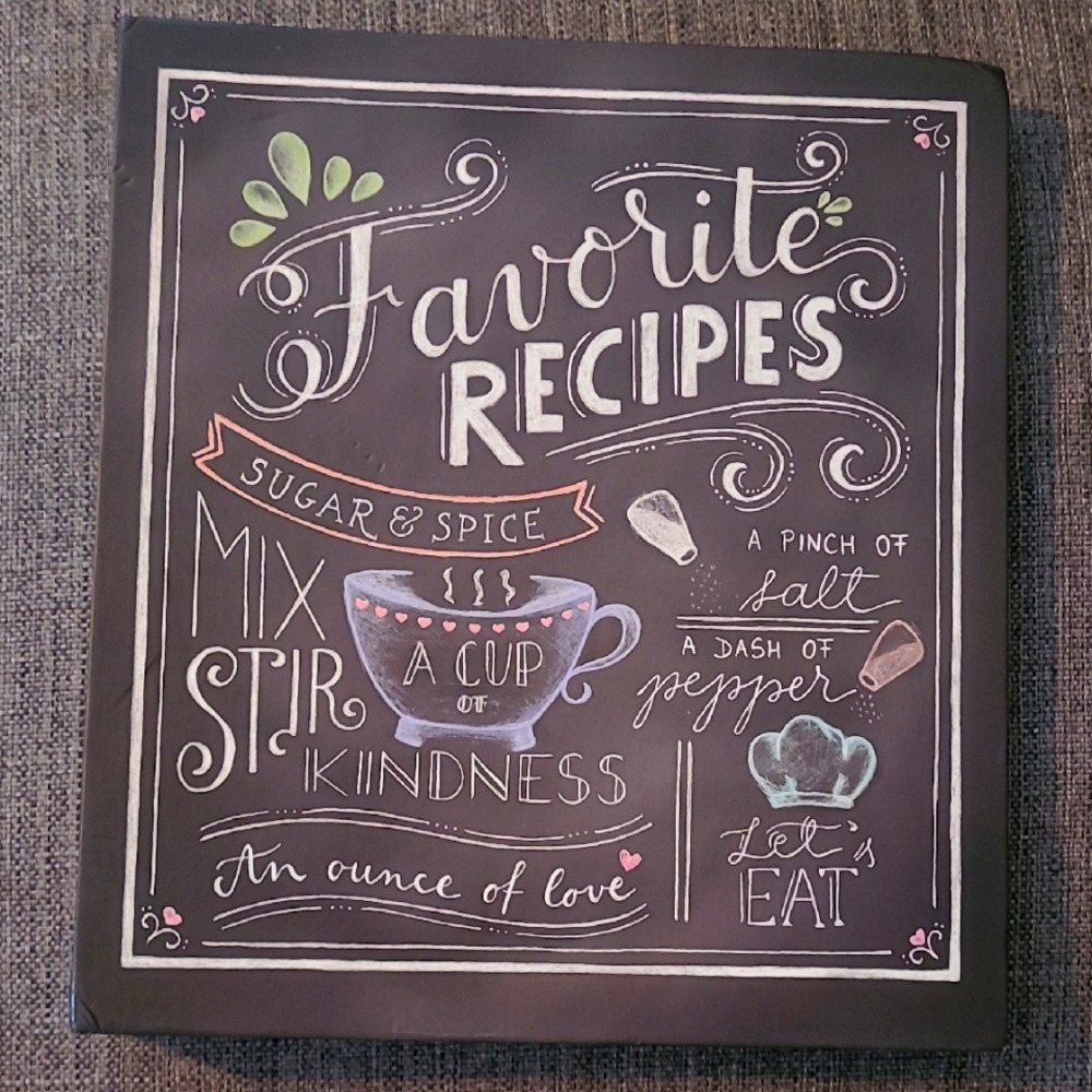 Recipe Binder 3-ring w/ dividers & pockets